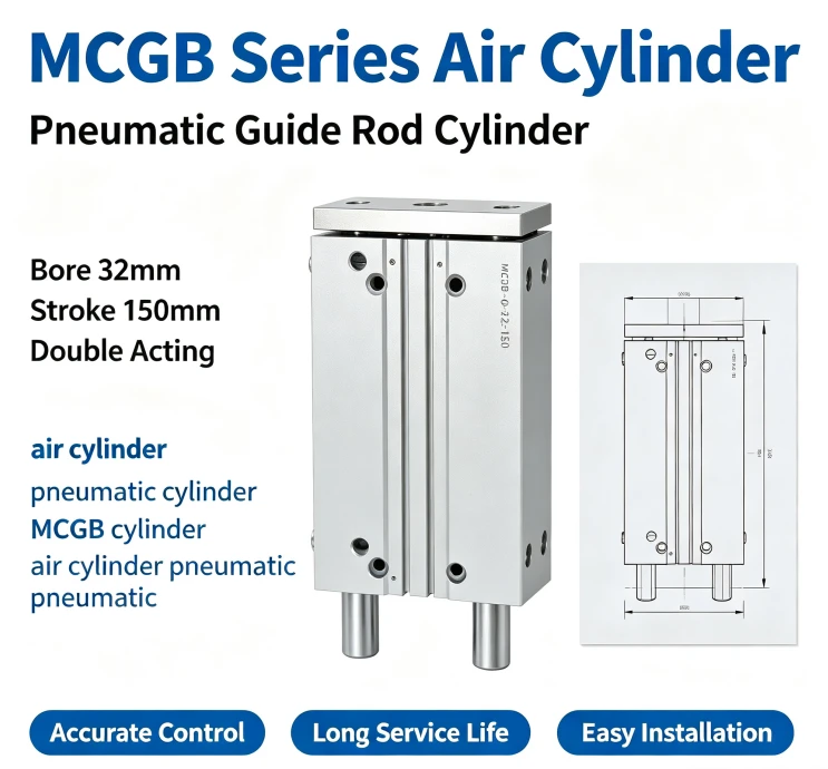 MCGB-03-20-200 Mini Twin-Guide Pneumatic Cylinder factory